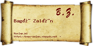 Bagó Zalán névjegykártya