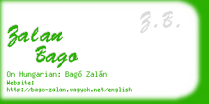 zalan bago business card