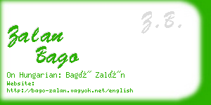 zalan bago business card